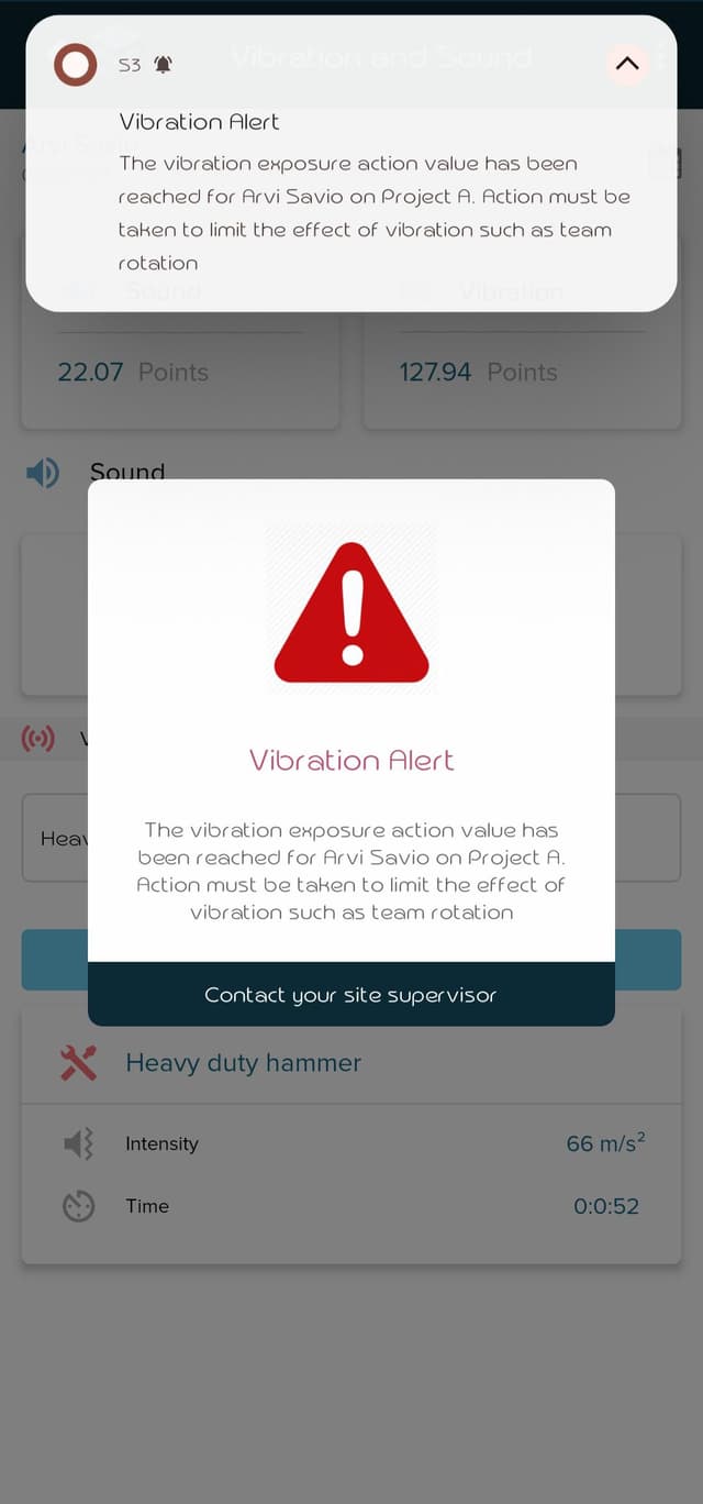 Phone showing vibration alert